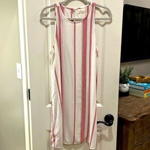 Red & White Stripped Tank Dress